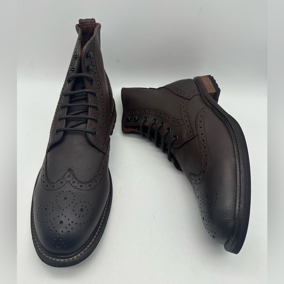 BRAND NEW Banana Republic Vernan Men’s Brown Wingtip Dress Boots Sz 10 - Picture 4 of 7